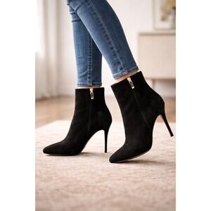 🖤 Ralph Lauren Purple Label Suede Stiletto Ankle Boots Size 8B Italy